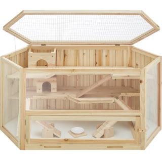 TECTAKE HAMSTER CAGE MADE OF WOOD 115-60-58CM £134.00