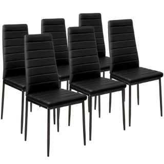 TECTAKE THOMAS DINING CHAIRS SET OF 6 BLACK £179.00