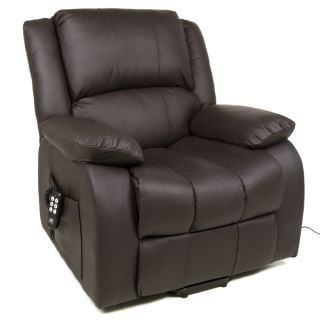 CARECO CHOCOLATE LEATHER MAXI-COMFORT OASIS RISER RECLINER £899.99