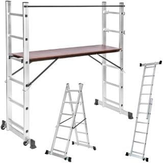 TECTAKE LADDER, SCAFFOLD AND PLATFORM £179.00