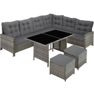 TECTAKE GARDEN FURNITURE BARLETTA GREY/BEIGE (FULL SET) £899.99