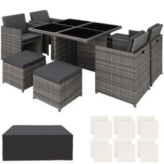 TECTAKE GARDEN TABLE AND CHAIRS MANHATTAN BLACK / BROWN PART SET MISSING PACK A (QTY 3/4) £899.00