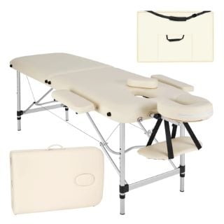 TECTAKE 2 ZONE MASSAGE TABLE BEIGE £169.99