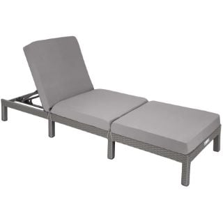 TECTAKE SUN LOUNGER SOFIA LIGHT GREY £269.00