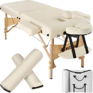 TECTAKE 2 ZONE MASSAGE TABLE BEIGE £169.99