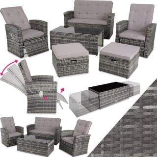 TECTAKE GARDEN FURNITURE BARI GREY (FULL SET) £799.00