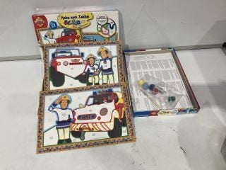 QTY OF ASSORTED TO INCLUDE LIE DETECTOR GAME, FIREMAN SAM KIDS PAINTING SET