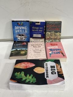 QTY OF ASSORTED BOOKS TO INCLUDE ASHES OF LONDON BOOK BY ANDREW TAYLOR, THINGS WE NEVER SAY BOOK BY SHEILA O'FLANAGAN