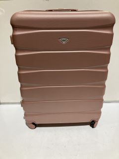 FLIGHT KNIGHT LIGHTWEIGHT 4 WHEEL HARD CASE TRAVEL SUITCASE ROSE GOLD 29"