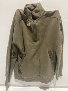 C.P. COMPANY KHAKI QUARTER ZIP SWEATSHIRT