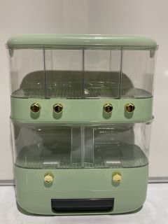 GREEN 2 TIER RICE GRAIN AND CEREAL DISPENSER