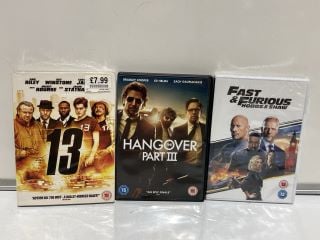 QTY OF MOVIE DVDS TO INCLUDE THE HANGOVER PART 3