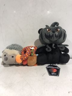 BOX OF ASSORTED TOYS TO INCLUDE KILLSTAR KREEPTURES PUMPKIN TEDDY CHASM PLUSH TOY BLACK