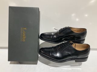 LOAKE SHOEMAKERS COMANCHE BR BLACK POLISHED LEATHER SIZE 12 UK