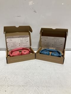 2 X POGS HEADPHONES BLUE/PINK