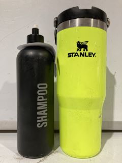 QTY OF BOTTLES TO INCLUDE STANLEY FLIP STRAW TUMBLER IN YELLOW