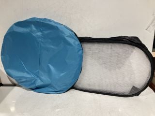 QTY OF ASSORTED ITEMS TO INCLUDE BLUE LINE LEAF SKIMMER, SLEEPING BAG