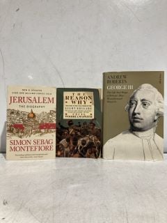 QTY OF ASSORTED BOOKS TO INCLUDE JERUSALEM THE BIOGRAPHY BY SIMON SEBAG MONTEFIORE