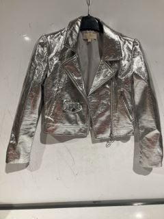 QTY OF ASSORTED KIDS CLOTHING TO INCLUDE MICHAEL KORS CHILDREN'S SILVER LEATHER JACKET SIZE 10