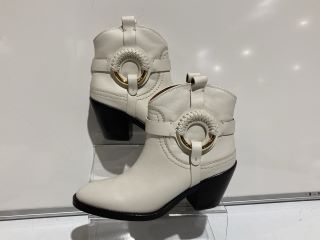 SEEBYCHLOE HANA WESTERN IVORY NTIV 6 COLOUR NATURAL SIZE 39 TOTAL RRP £262.50