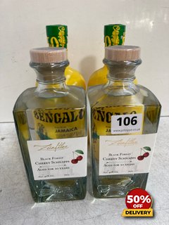 2 X BOTTLES OF ZUNFTLER BLACK FOREST CHERRY SCHNAPPS 70CL 40% VOL TO ALSO INCLUDE 2X BOTTLES OF IMPORTED JAMAICAN RON BENGALI 700ML 40% VOL (WE OPERATE A CHALLENGE 25 POLICY. 18+ ID MAY BE REQUIRED U