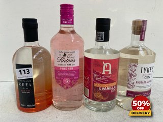 4 X BOTTLES OF ASSORTED SPIRITS TO INCLUDE SHETLAND REEL WILDFIRE SPICED GIN 700ML 40% VOL (WE OPERATE A CHALLENGE 25 POLICY. 18+ ID MAY BE REQUIRED UPON COLLECTION/DELIVERY, E.G. A VALID PASSPORT OR