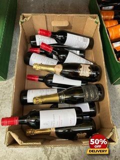 12 X BOTTLES OF ASSORTED WINES TO INCLUDE THE SECOND FLEET LIMESTONE COAST SHIRAZ DRY RED WINE 2021 75CL 13.5% VOL (WE OPERATE A CHALLENGE 25 POLICY. 18+ ID MAY BE REQUIRED UPON COLLECTION/DELIVERY,