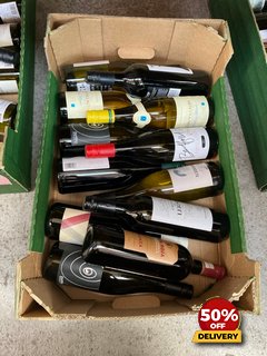 12 X BOTTLES OF ASSORTED WINES TO INCLUDE CARTA ROJA MONASTRELL TEMPRANILLO JUMILLA RED WINE 75CL 13.5% VOL (WE OPERATE A CHALLENGE 25 POLICY. 18+ ID MAY BE REQUIRED UPON COLLECTION/DELIVERY, E.G. A