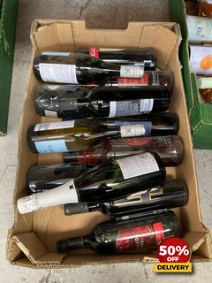 12 X BOTTLES OF ASSORTED WINES TO INCLUDE ARESTEL CAVA BRUT 75CL 11.5% VOL (WE OPERATE A CHALLENGE 25 POLICY. 18+ ID MAY BE REQUIRED UPON COLLECTION/DELIVERY, E.G. A VALID PASSPORT OR PHOTO DRIVING L