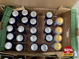 24 X ASSORTED LAGERS TO INCLUDE STELLA ARTOIS PREMIUM LAGER 4.6% VOL 440ML ( B.B DATE 06.2025 ), WE OPERATE A CHALLENGE 25 POLICY. 18+ ID MAY BE REQUIRED UPON COLL