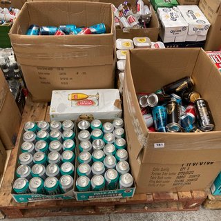 (COLLECTION ONLY) PALLET OF ASSORTED DRINKS TO INCLUDE CRUZCAMPO LAGER 4.4% VOL 440ML ( B.B DATE 31.5.2025 ), WE OPERATE A CHALLENGE 25 POLICY. 18+ ID MAY BE REQUIRED UPON COLLECTIO