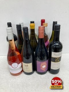 12 X BOTTLES OF ASSORTED WINE TO INCLUDE MONTE DI CELLO PINOT GRIGIO 0.75L 11% VOL (WE OPERATE A CHALLENGE 25 POLICY. 18+ ID MAY BE REQUIRED UPON COLLECTION/DELIVERY, E.G. A VALID PASSPORT OR PHOTO D