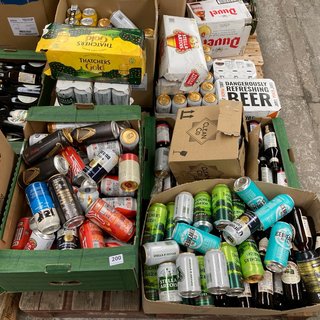 (COLLECTION ONLY) PALLET OF ASSORTED ITEMS TO INCLUDE THATCHERS HAZE CLOUDY SOMERSET CIDER 4.5% VOL 440ML ( B.B. DATE 21.12.2025 ), WE OPERATE A CHALLENGE 25 POLICY. 18+ ID MAY BE R