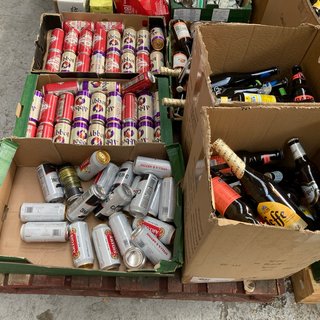 (COLLECTION ONLY) PALLET OF ASSORTED DRINKS TO INCLUDE GREEN KING ABBOTS PREMIUM ALE 5% VOL 500ML ( B.B. DATE 31.07.2025 ), WE OPERATE A CHALLENGE 25 POLICY. 18+ ID MAY BE REQUIRED