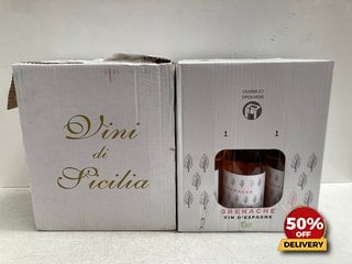 (PLEASE NOTE IF YOU OPT TO HAVE THIS LOT DELIVERED, THE BOX WILL NOT BE INCLUDED) 6 X BOTTLES OF FLADE INSOLIA CARRICANTE 75CL 12.5% VOL ORGANIC DRY WHITE WINE TO ALSO INCLUDE 6X BOTTLES OF GRENACHE