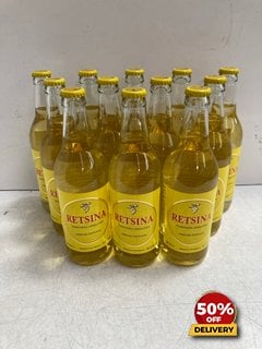 12 X BOTTLES OF RETSINA TRADITIONAL APPELLATION GREEK DRY WHITE WINE 50CL 11.5% VOL (WE OPERATE A CHALLENGE 25 POLICY. 18+ ID MAY BE REQUIRED UPON COLLECTION/DELIVERY, E.G. A VALID PASSPORT OR PHOTO