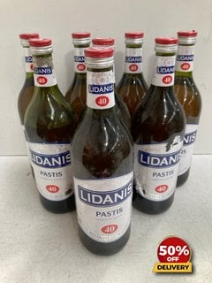 8 X BOTTLES OF LIDANIS PASTIS APERITIF ANISE 1L 40% VOL (WE OPERATE A CHALLENGE 25 POLICY. 18+ ID MAY BE REQUIRED UPON COLLECTION/DELIVERY, E.G. A VALID PASSPORT OR PHOTO DRIVING LICENCE): LOCATION -