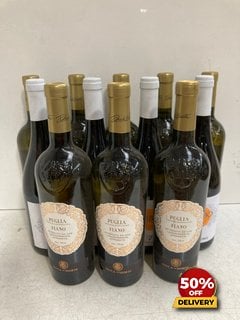 12 X BOTTLES OF ASSORTED WINE TO INCLUDE PUGLIA FIANO INDICAZIONE GEOGRAFICA TIPICA 2022 75CL 13% VOL (WE OPERATE A CHALLENGE 25 POLICY. 18+ ID MAY BE REQUIRED UPON COLLECTION/DELIVERY, E.G. A VALID