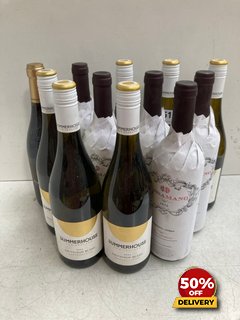 12 X BOTTLES OF ASSORTED WINE TO INCLUDE SUMMERHOUSE SAUVIGNON BLANC 2022 75CL 13% VOL (WE OPERATE A CHALLENGE 25 POLICY. 18+ ID MAY BE REQUIRED UPON COLLECTION/DELIVERY, E.G. A VALID PASSPORT OR PHO