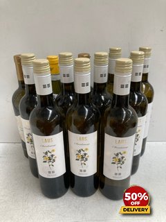 12 X BOTTLES OF ASSORTED WINE TO INCLUDE LAUS CHARDONNAY SOMONTANO 75CL 13.5% VOL (WE OPERATE A CHALLENGE 25 POLICY. 18+ ID MAY BE REQUIRED UPON COLLECTION/DELIVERY, E.G. A VALID PASSPORT OR PHOTO DR