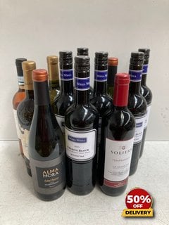 12 X BOTTLES OF ASSORTED WINE TO INCLUDE 6X WIRRA WIRRA CHURCH BLOCK MCLAREN VALE 2021 75CL 14.5% VOL DRY RED WINE (WE OPERATE A CHALLENGE 25 POLICY. 18+ ID MAY BE REQUIRED UPON COLLECTION/DELIVERY,