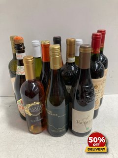 12 X BOTTLES OF ASSORTED WINE TO INCLUDE TERRE DI CHIETI PASSERINA 2022 75CL 13% VOL (WE OPERATE A CHALLENGE 25 POLICY. 18+ ID MAY BE REQUIRED UPON COLLECTION/DELIVERY, E.G. A VALID PASSPORT OR PHOTO