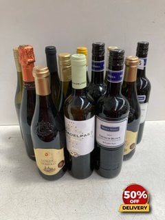 12 X BOTTLES OF ASSORTED WINES TO INCLUDE 3X RIVER TERRACE RESERVE SAUVIGNON BLANC 2022 75CL 13% VOL (WE OPERATE A CHALLENGE 25 POLICY. 18+ ID MAY BE REQUIRED UPON COLLECTION/DELIVERY, E.G. A VALID P