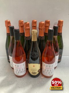 12 X BOTTLES OF ASSORTED WINE TO INCLUDE 7X BOTTLES OF CAVA AMORANY CUVÉE ESPECIAL 75CL 11.5% VOL (WE OPERATE A CHALLENGE 25 POLICY. 18+ ID MAY BE REQUIRED UPON COLLECTION/DELIVERY, E.G. A VALID PASS