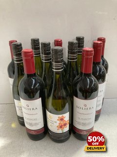 6 X BOTTLES OF SOLIERA LA MANCHA TEMPRANILLO DRY RED WINE 75CL 12% VOL TO ALSO INCLUDE 6X BOTTLES OF GRENACHE BLANC DRY WHITE WINE 2023 75CL 13.5% VOL (WE OPERATE A CHALLENGE 25 POLICY. 18+ ID MAY BE