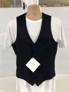 JOHN LEWIS S100 BIRDSEYE'S REGULAR FIT WAISTCOAT - NAVY - SIZE: 36R - RRP.£80 (WAISTCOAT ONLY) (682690)