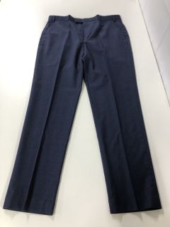 JOHN LEWIS WOOL HOPSACK REGULAR FIT SUIT TROUSERS - BLUE - SIZE: 38L - RRP.£90 (682690)