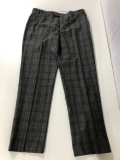 JOHN LEWIS S100 CHECK REGULAR FIT SUIT TROUSERS - GREY - SIZE: 36R - RRP.£90 (682690)