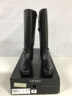 RALPH LAUREN BRITTANEY -BO-TAL BLACK BOOTS - SIZE: 7 - RRP.£269 (682147)