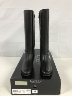 RALPH LAUREN BRITTANEY -BO-TAL BLACK BOOTS - SIZE: 7 - RRP.£269 (682147)